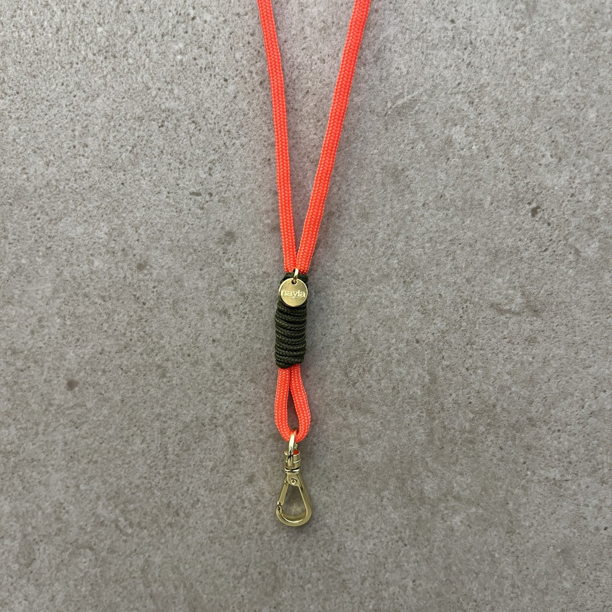 Fløjtesnor Neon Orange/Army Green
