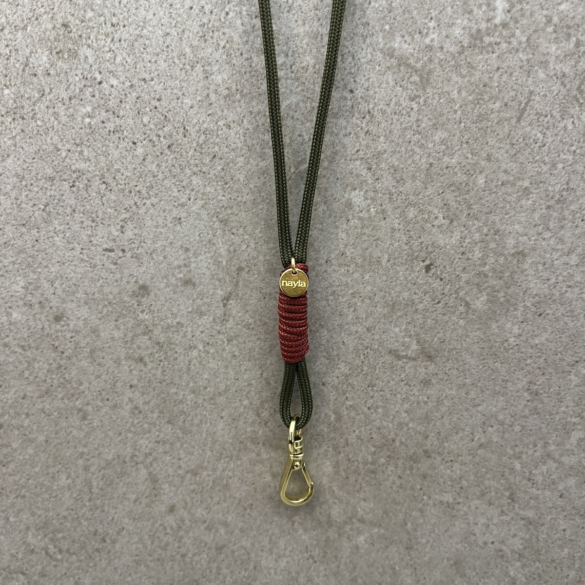 Fløjtesnor Army Green/Copper Red