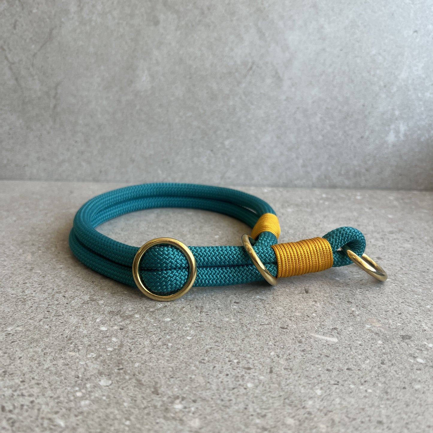Slip-halsbånd Teal/Golden Rod