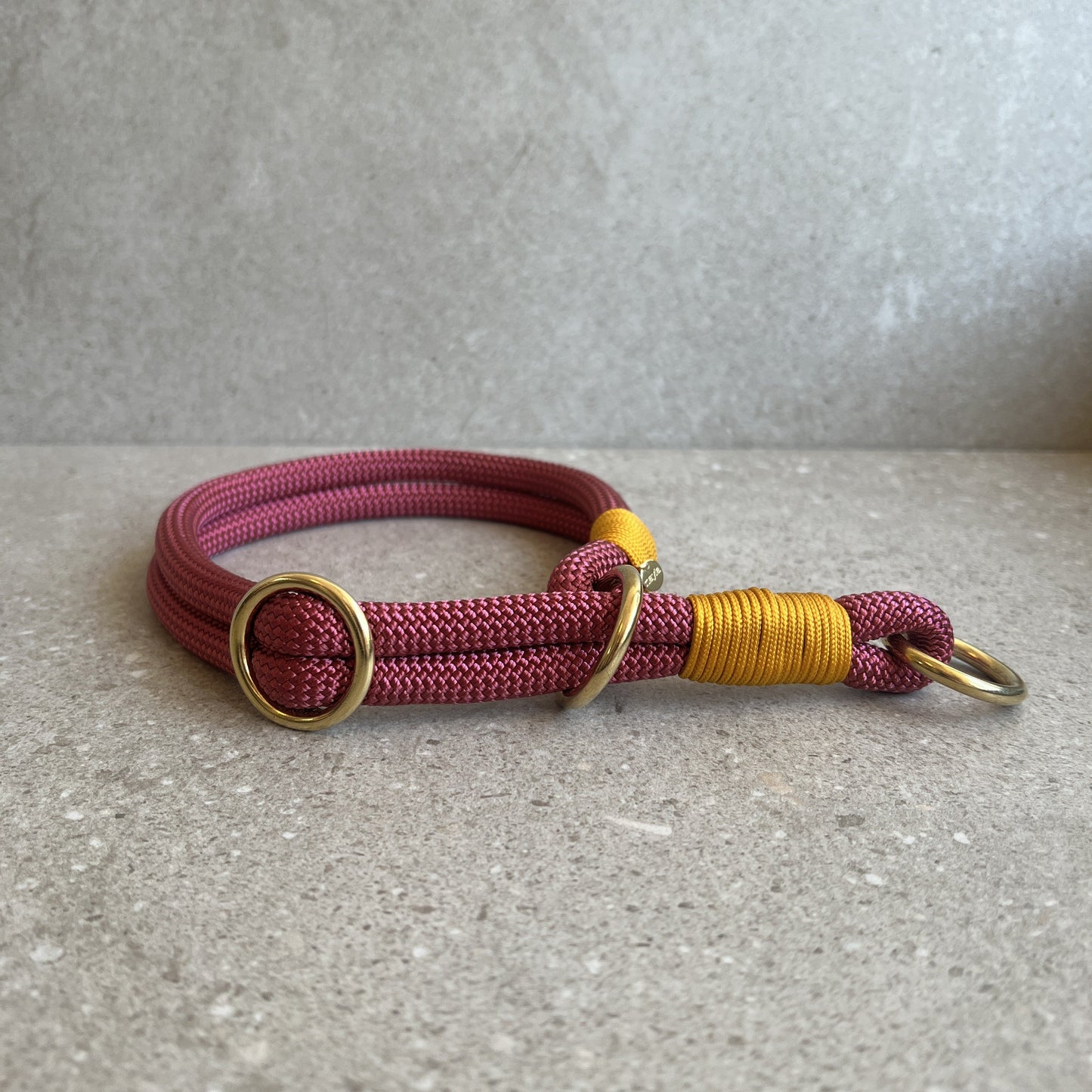 Slip-halsbånd Wine Red/Golden Rod