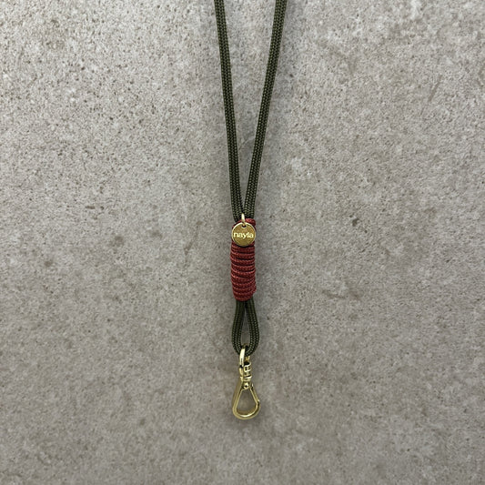 Fløjtesnor Army Green/Copper Red