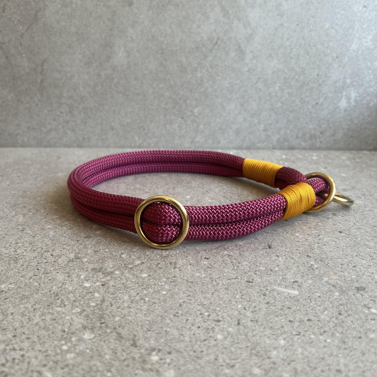 Slip-halsbånd Wine Red/Golden Rod