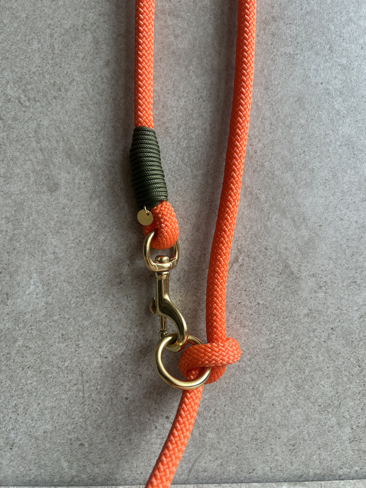 Hands-free line m. indbygget halsbånd Neon Orange/Army Green